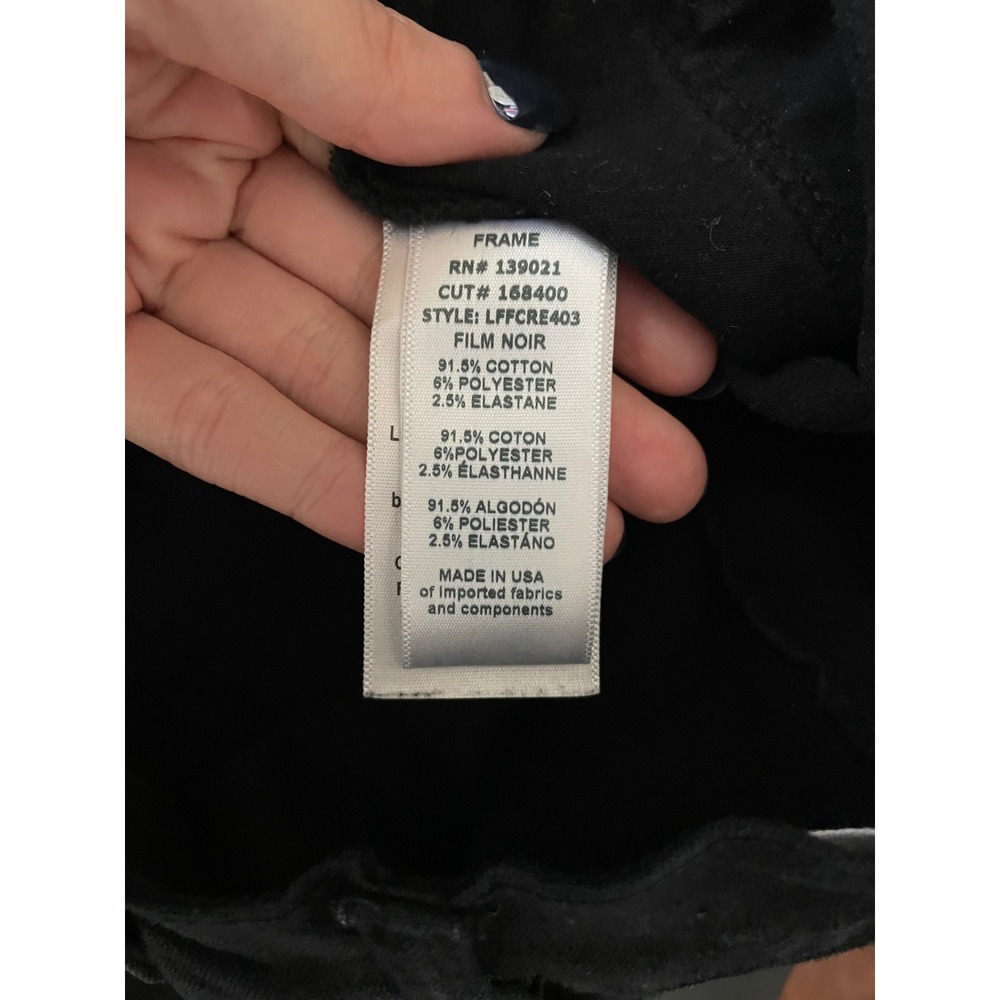 FRAME Denim Le Flare De Francoise Film Noir Black Side Zip Flare Jeans Size 31 - Picture 5 of 6